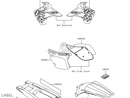 LABEL - KX250-J1 1992 EUROPE AS
