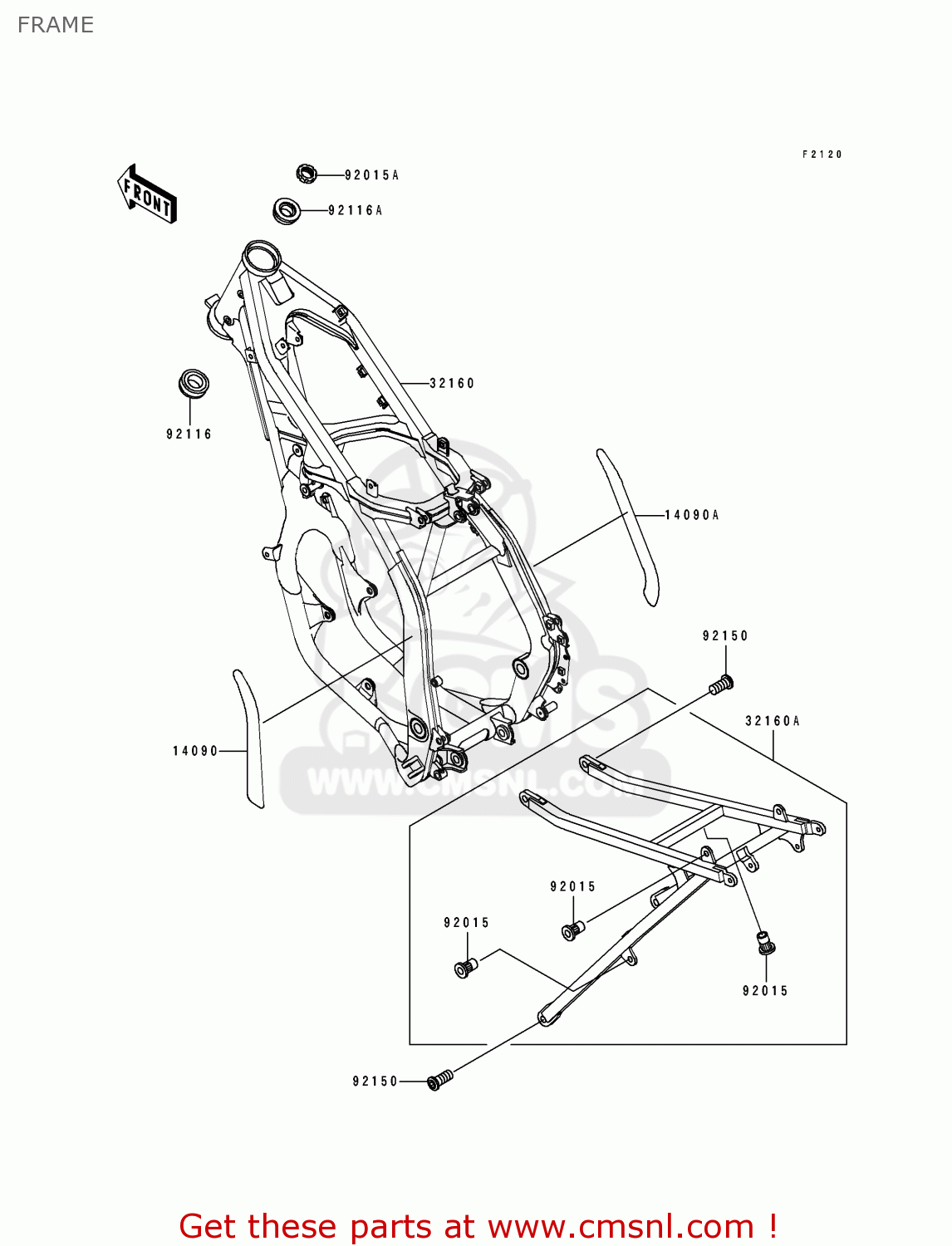 FRAME KX250-J1 1992 USA CANADA