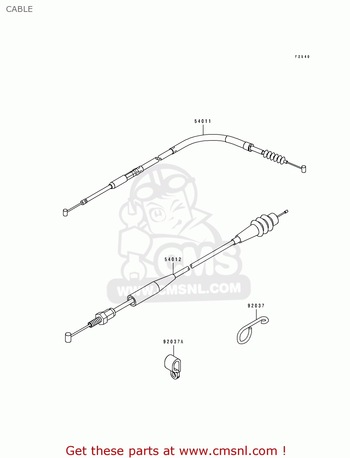 CABLE KX250-J1 1992 USA CANADA