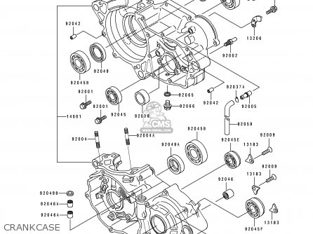 CRANKCASE - KX250-J1 1992 USA CANADA