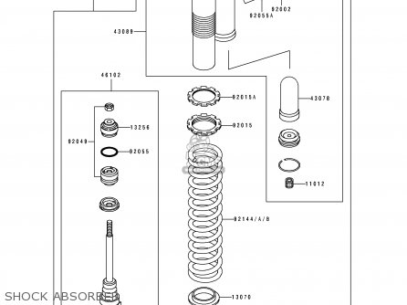 SHOCK ABSORBER - KX250-J1 1992 USA CANADA