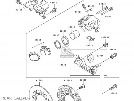 REAR CALIPER - KX250-J1 1992 USA CANADA