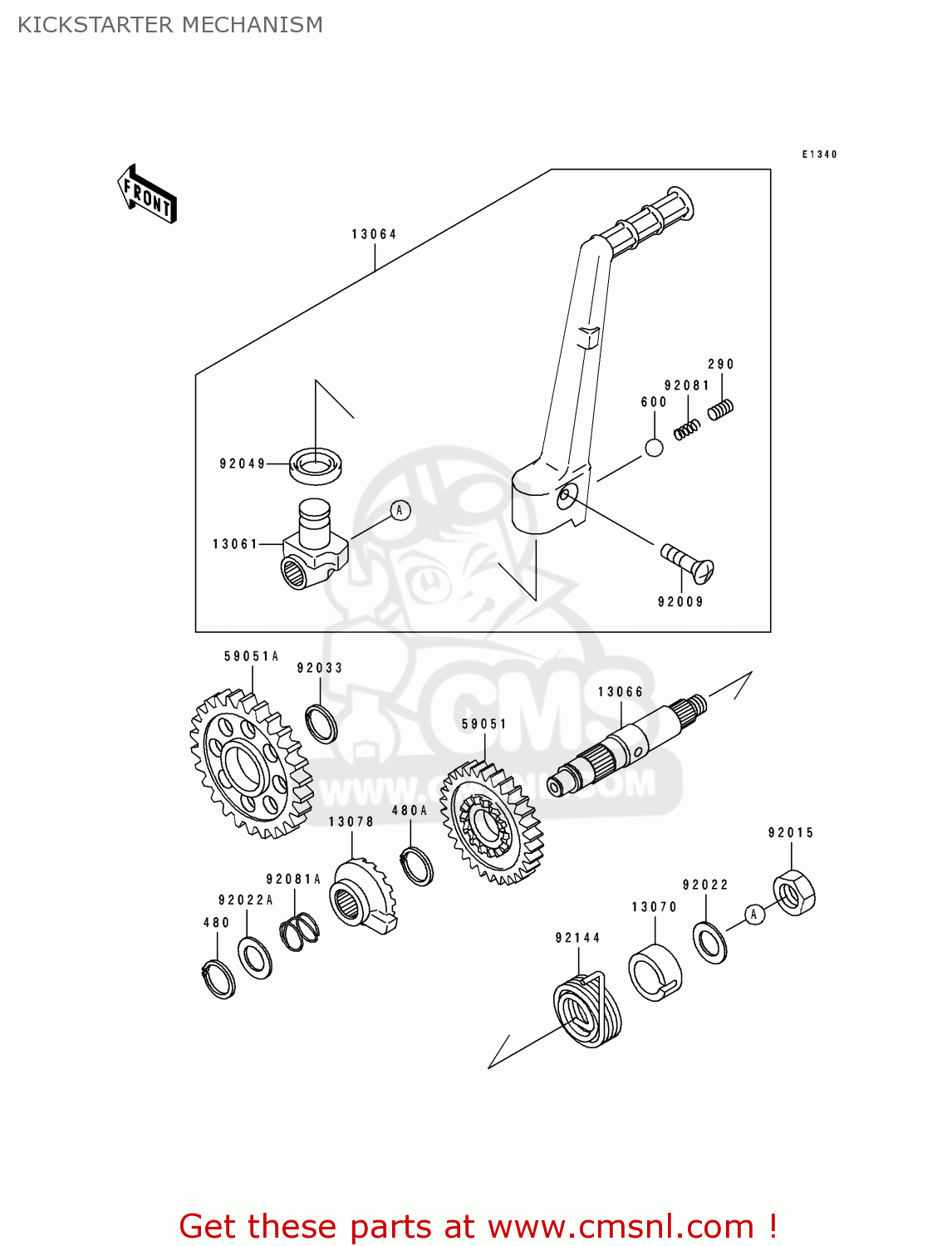 KICKSTARTER MECHANISM KX250-J2 1993 KX250 EUROPE AS