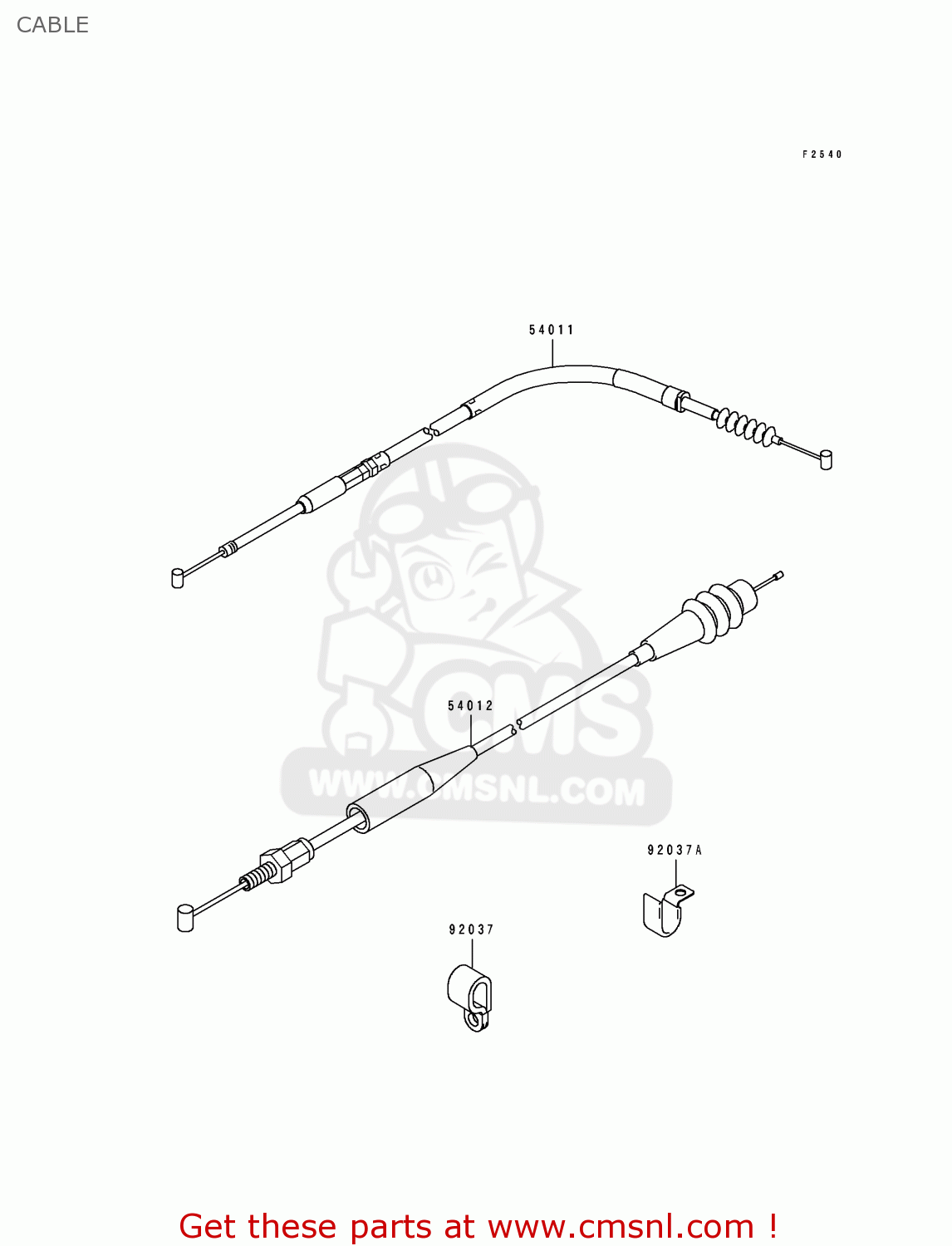 CABLE KX250-J2 1993 KX250 EUROPE AS