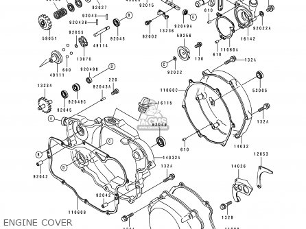 ENGINE COVER - KX250-J2 1993 KX250 EUROPE AS