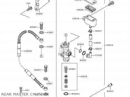 REAR MASTER CYLINDER - KX250-J2 1993 KX250 EUROPE AS