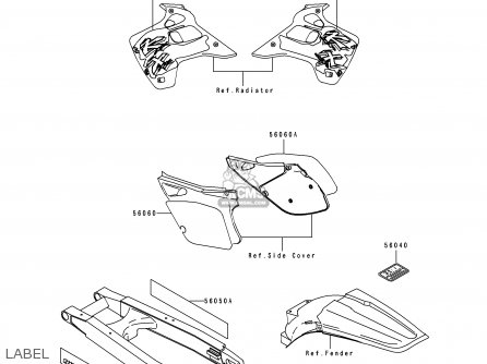 LABEL - KX250-J2 1993 KX250 EUROPE AS