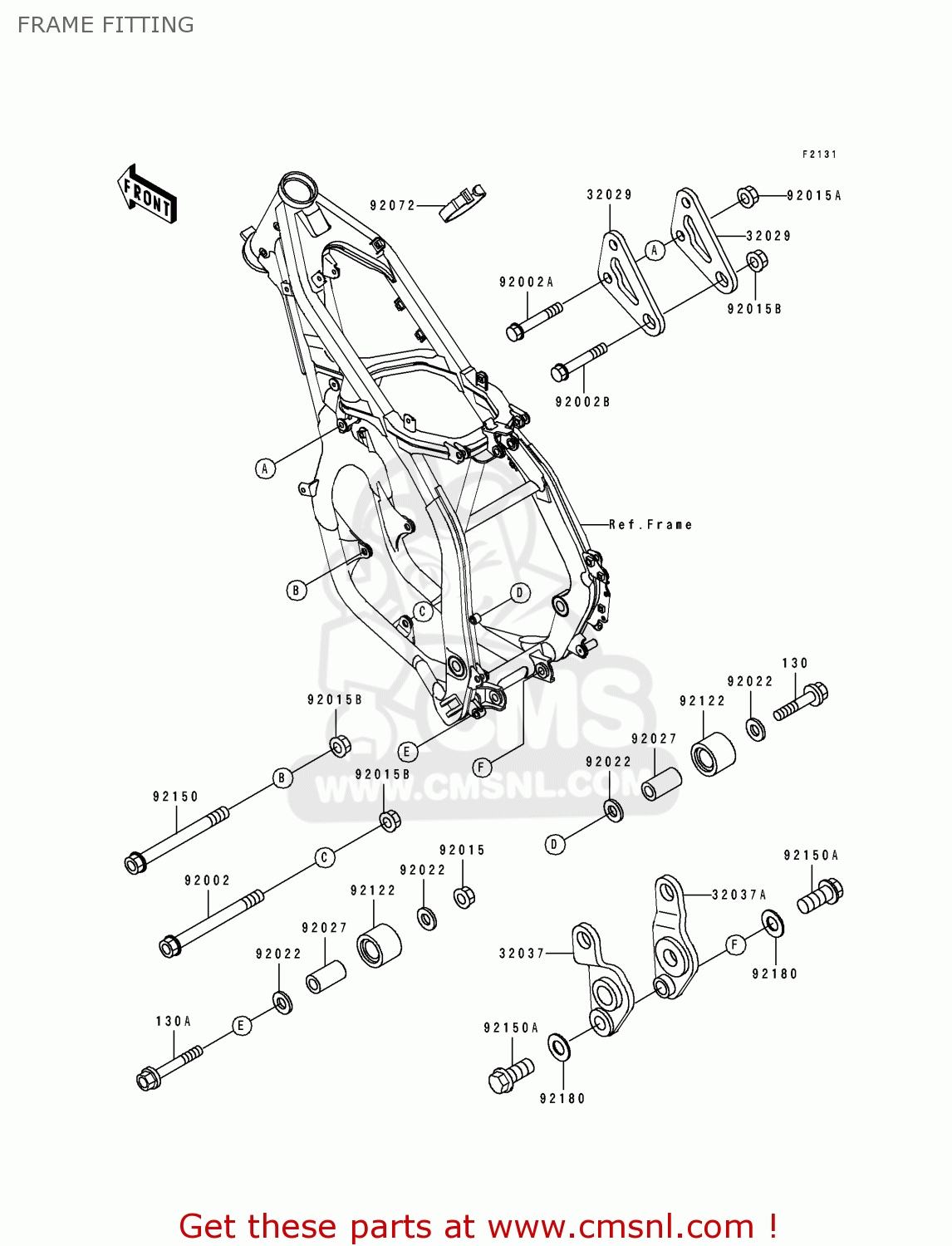 FRAME FITTING KX250-J2 1993 USA CANADA