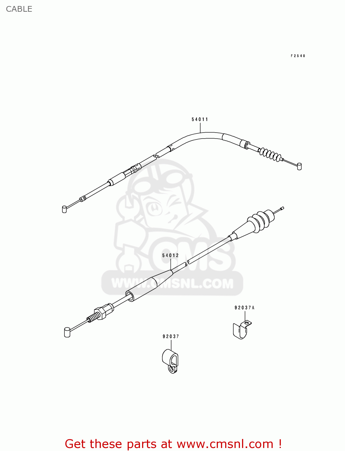 CABLE KX250-J2 1993 USA CANADA