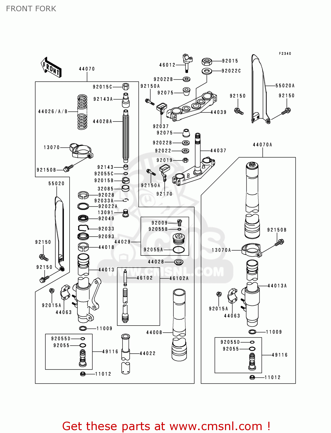 FRONT FORK KX250-K1 1994 EUROPE AS
