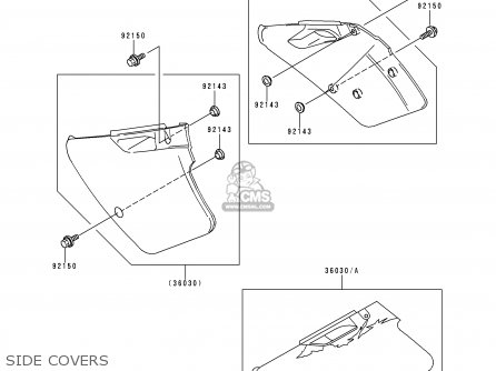 SIDE COVERS - KX250-K1 1994 EUROPE AS