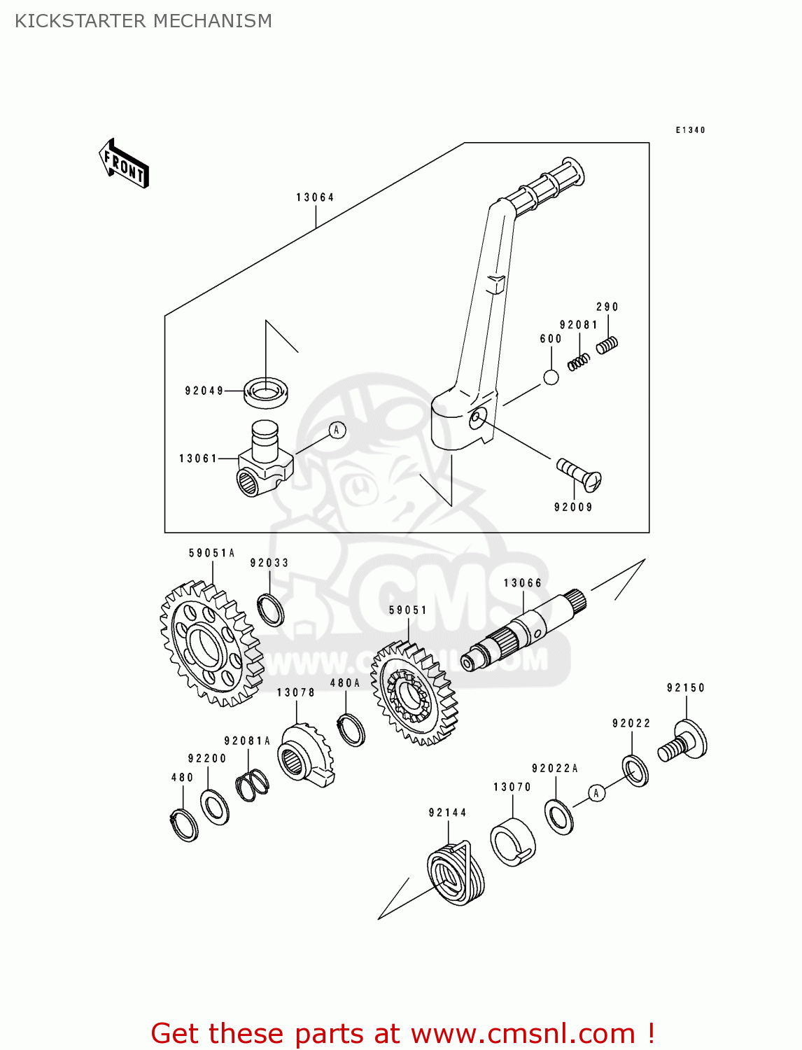 KICKSTARTER MECHANISM KX250-K1 1994 USA CANADA