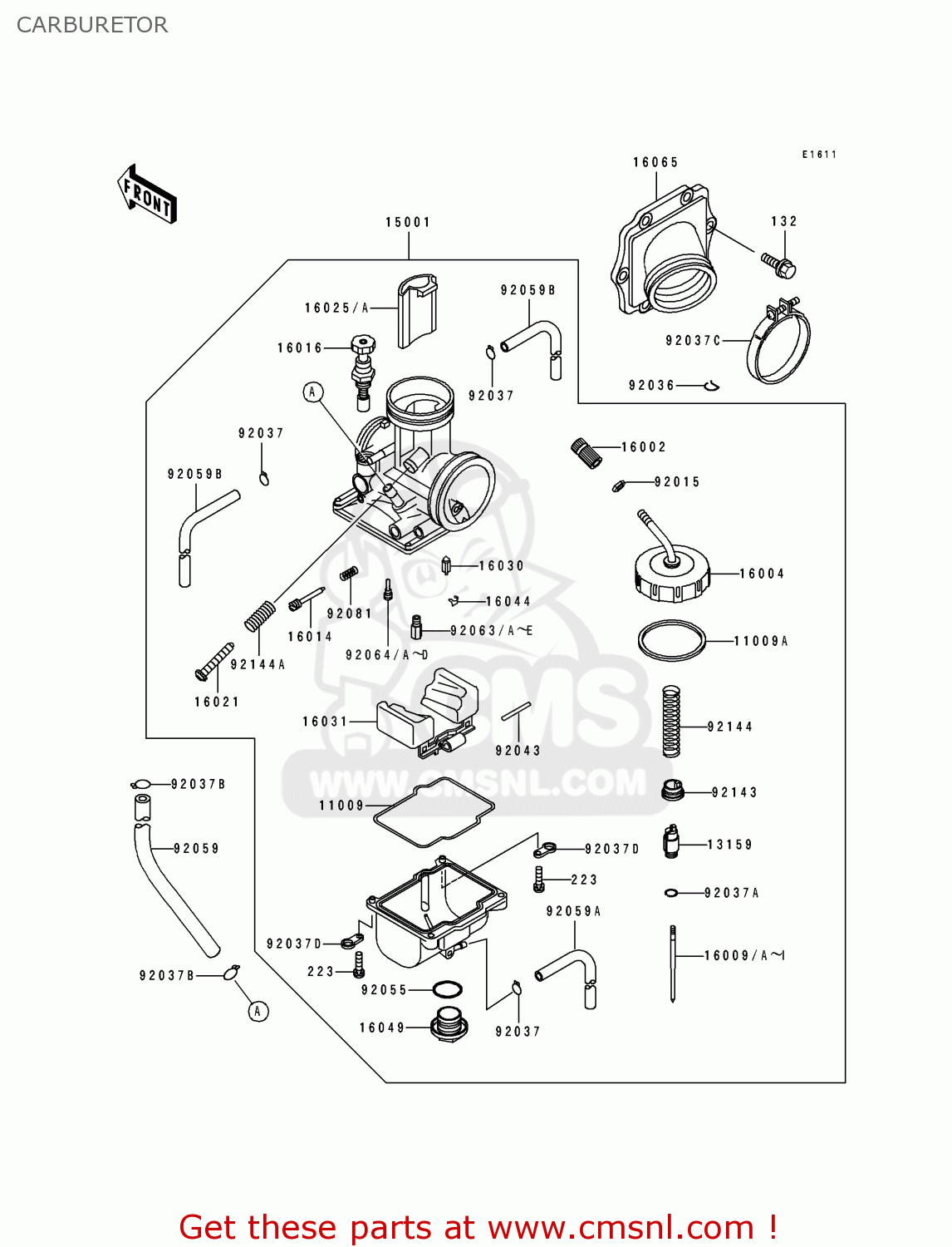 CARBURETOR KX250-K1 1994 USA CANADA