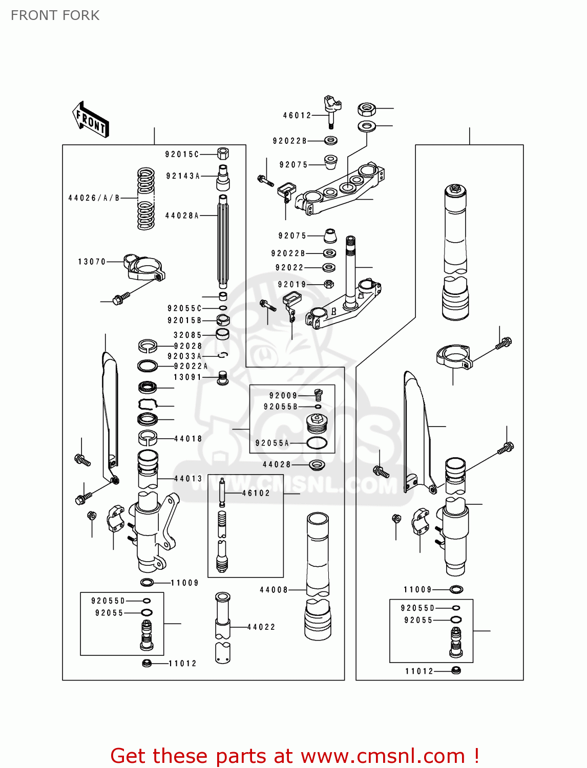 FRONT FORK KX250-K1 1994 USA CANADA