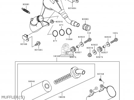 MUFFLER(S) - KX250-K1 1994 USA CANADA