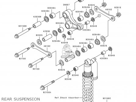 REAR SUSPENSION - KX250-K1 1994 USA CANADA