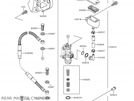 REAR MASTER CYLINDER - KX250-K1 1994 USA CANADA