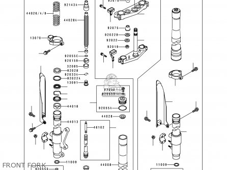 FRONT FORK - KX250-K1 1994 USA CANADA