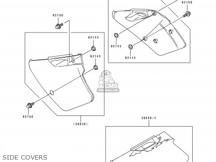 SIDE COVERS - KX250-K1 1994 USA CANADA