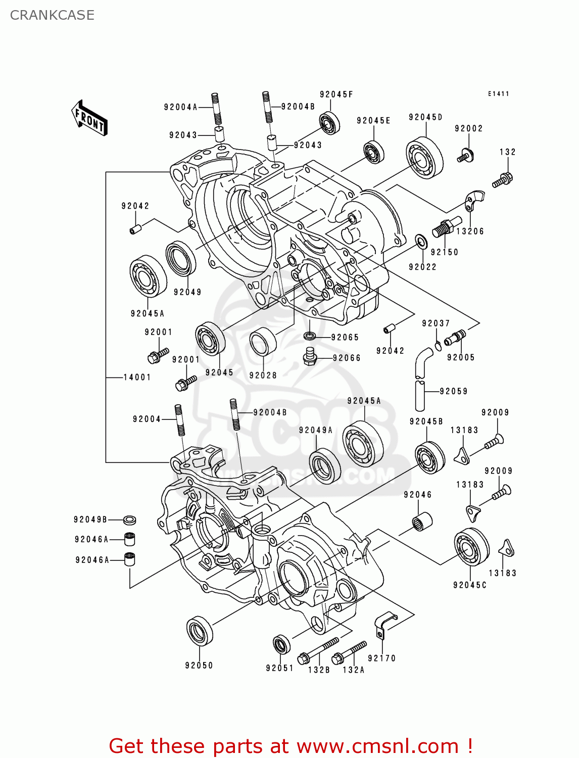 CRANKCASE KX250-K2 1995 EUROPE AS