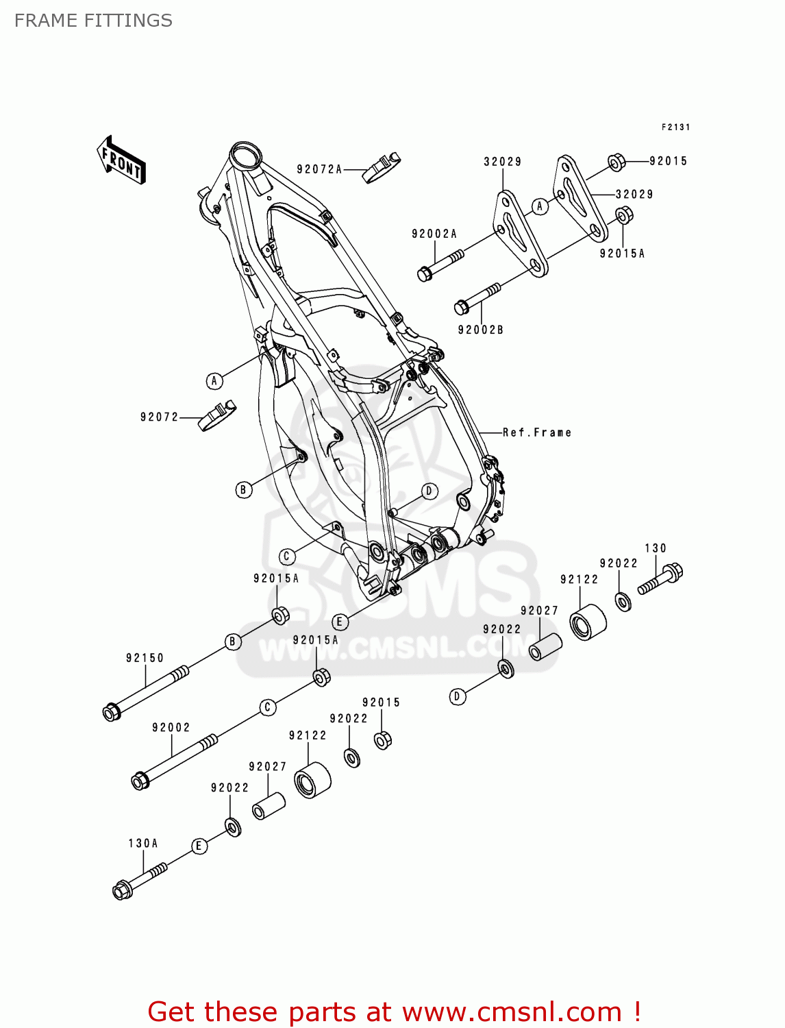 FRAME FITTINGS KX250-K2 1995 EUROPE AS
