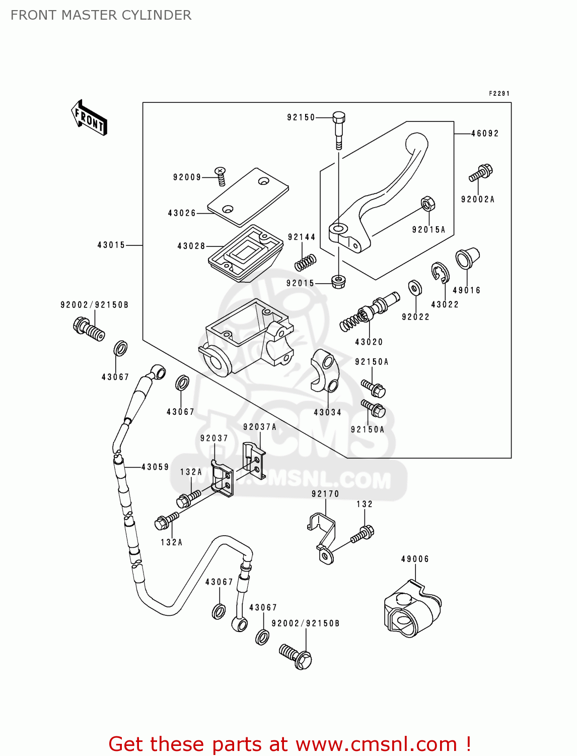 FRONT MASTER CYLINDER KX250-K2 1995 EUROPE AS