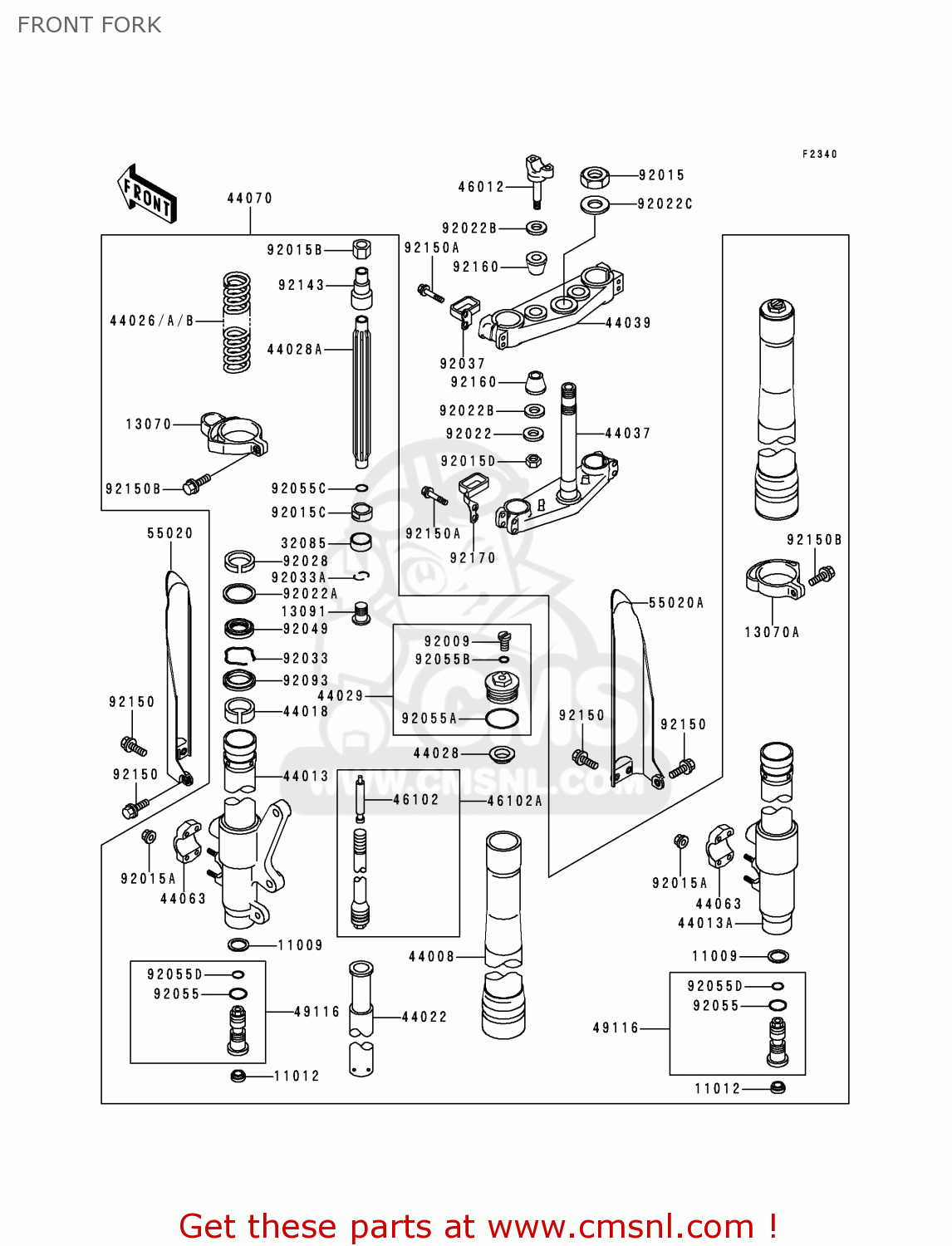 FRONT FORK KX250-K2 1995 EUROPE AS