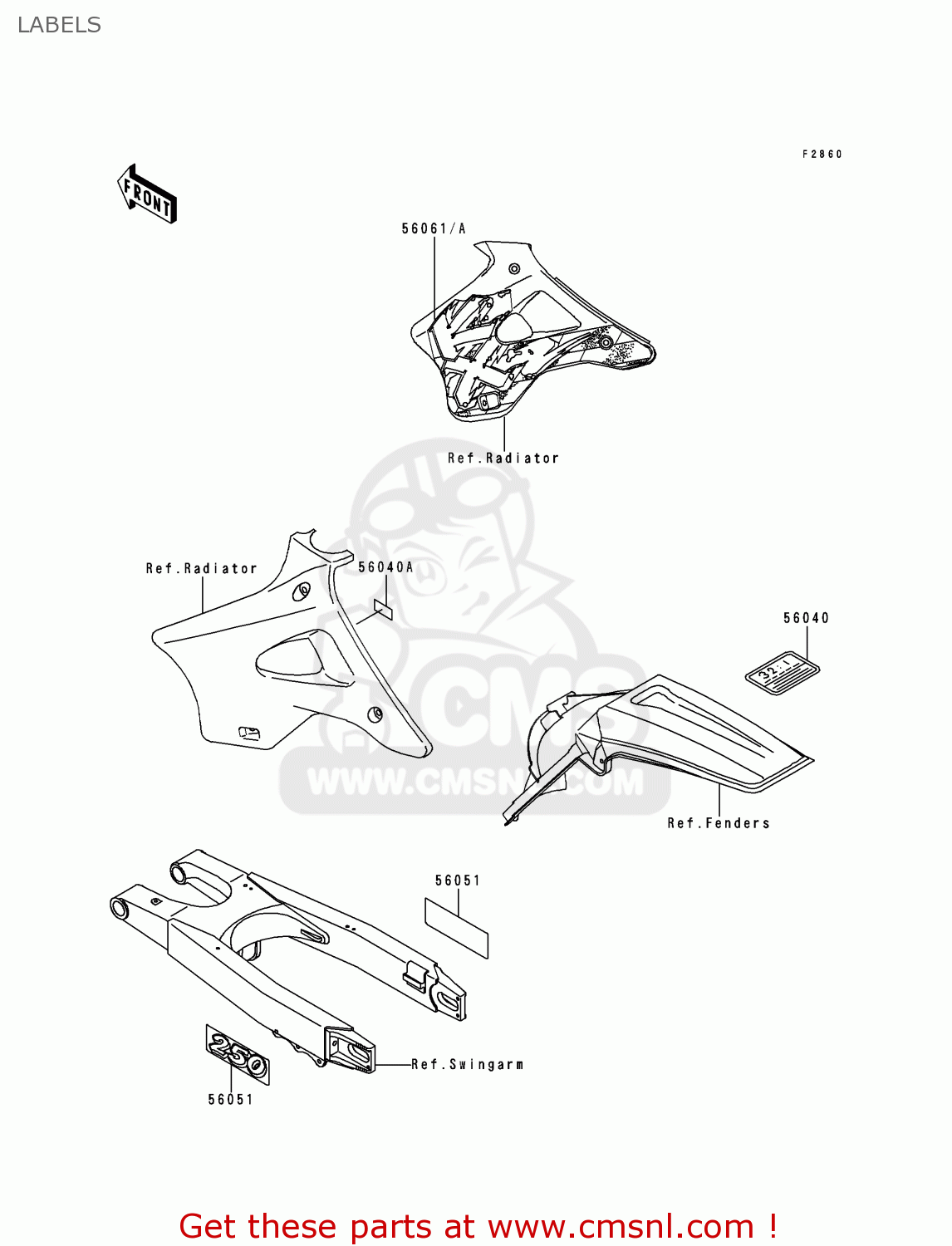 LABELS KX250-K2 1995 EUROPE AS