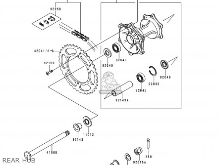 REAR HUB - KX250-K2 1995 EUROPE AS
