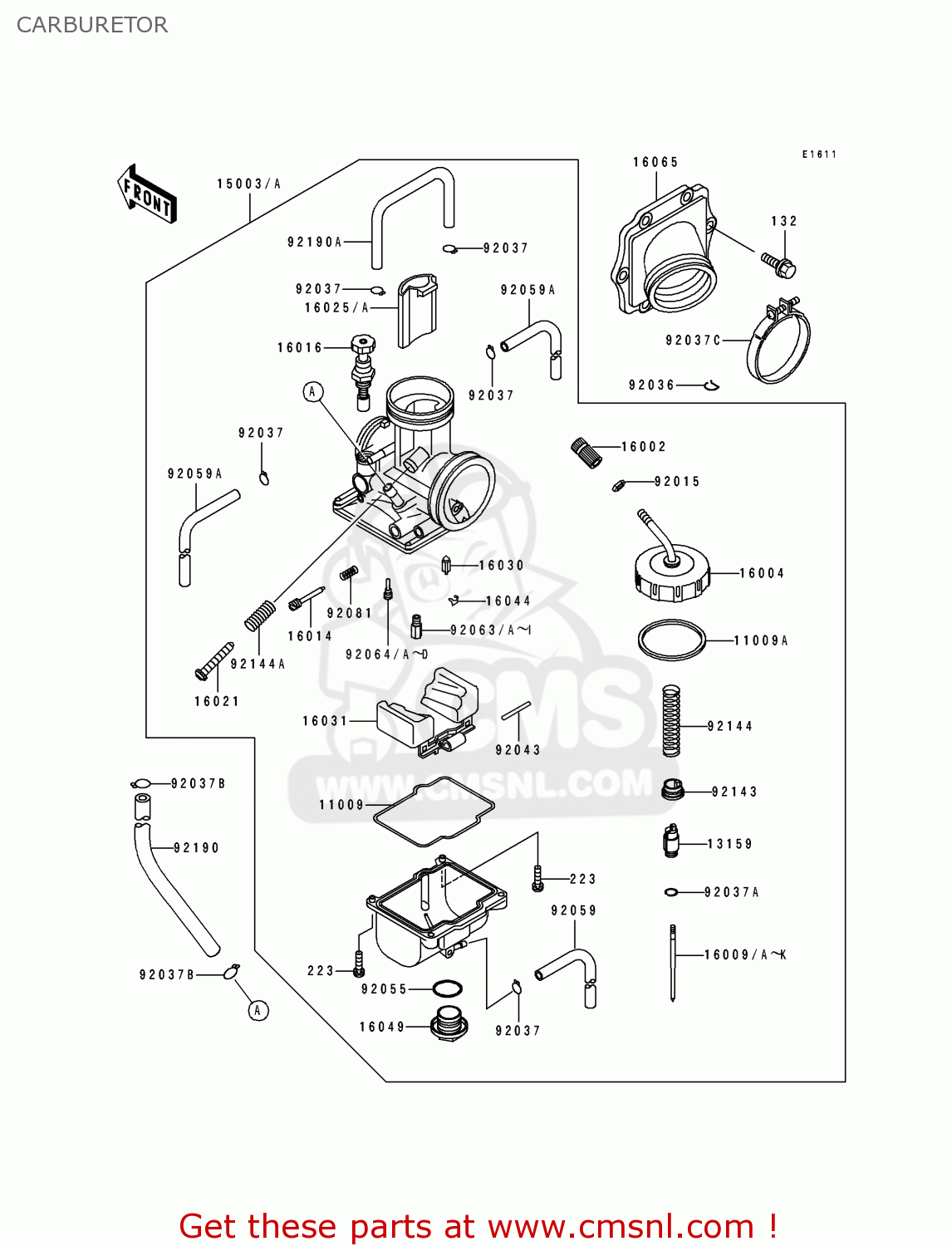 CARBURETOR KX250-K2 1995 USA CANADA