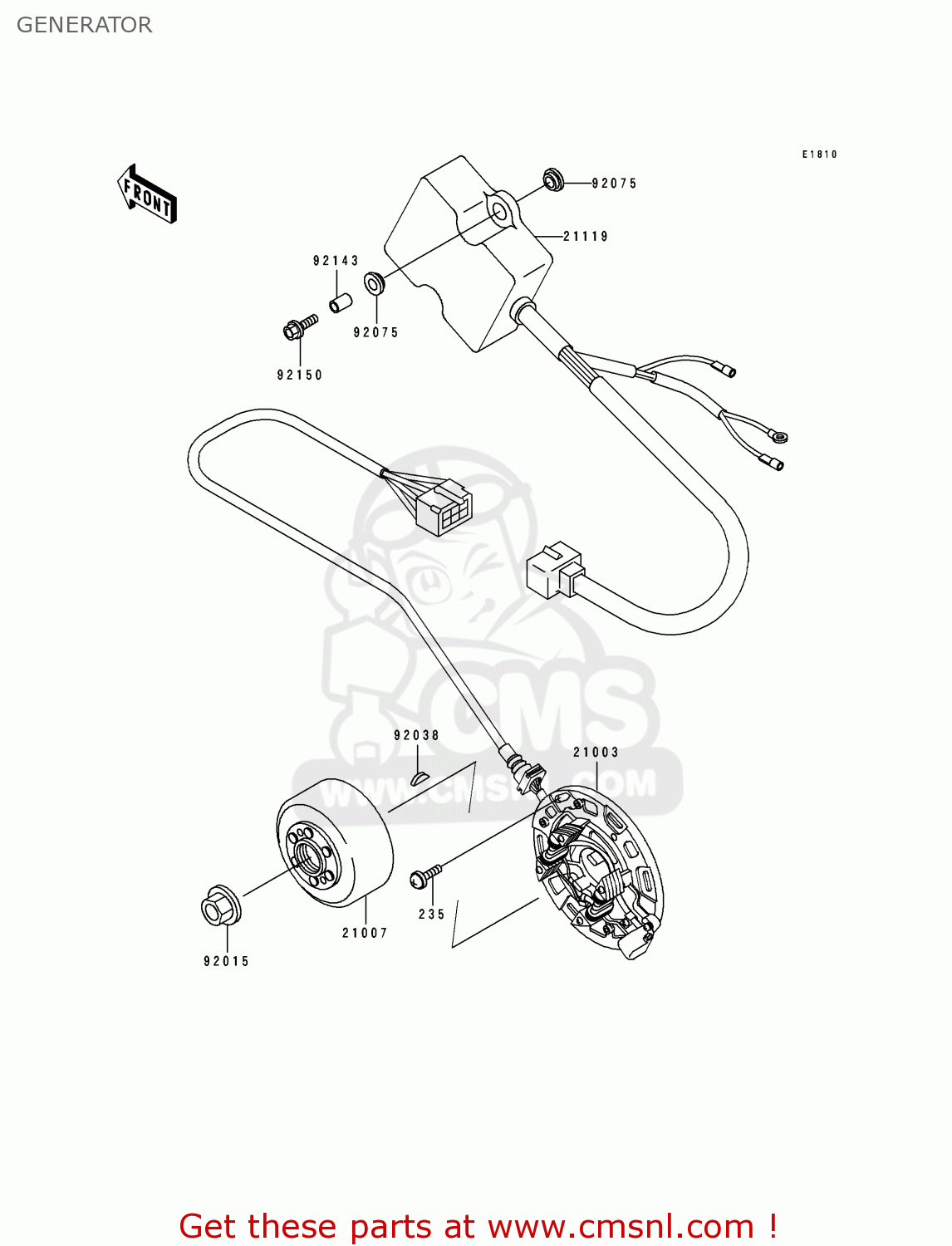 GENERATOR KX250-K2 1995 USA CANADA