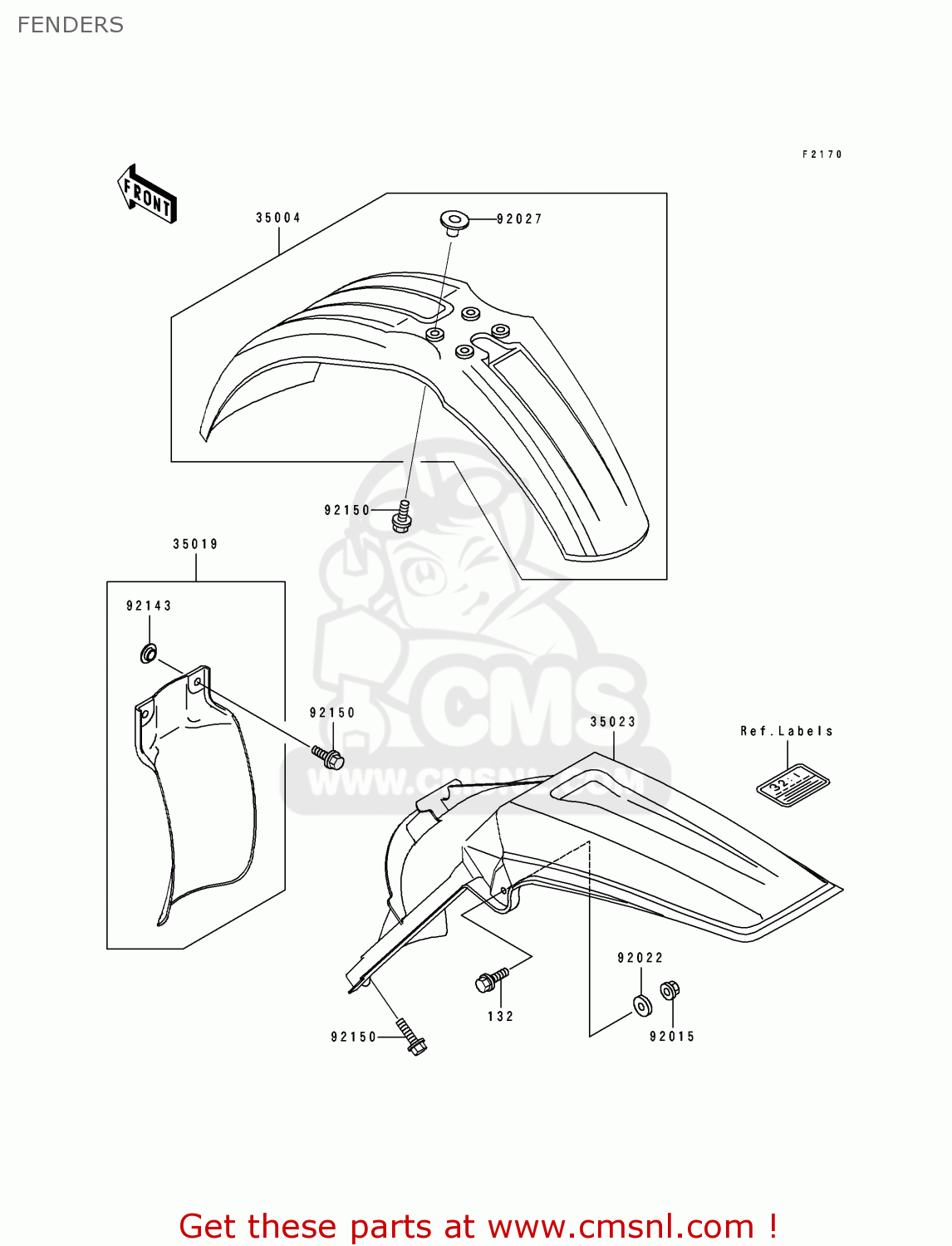 FENDERS KX250-K2 1995 USA CANADA