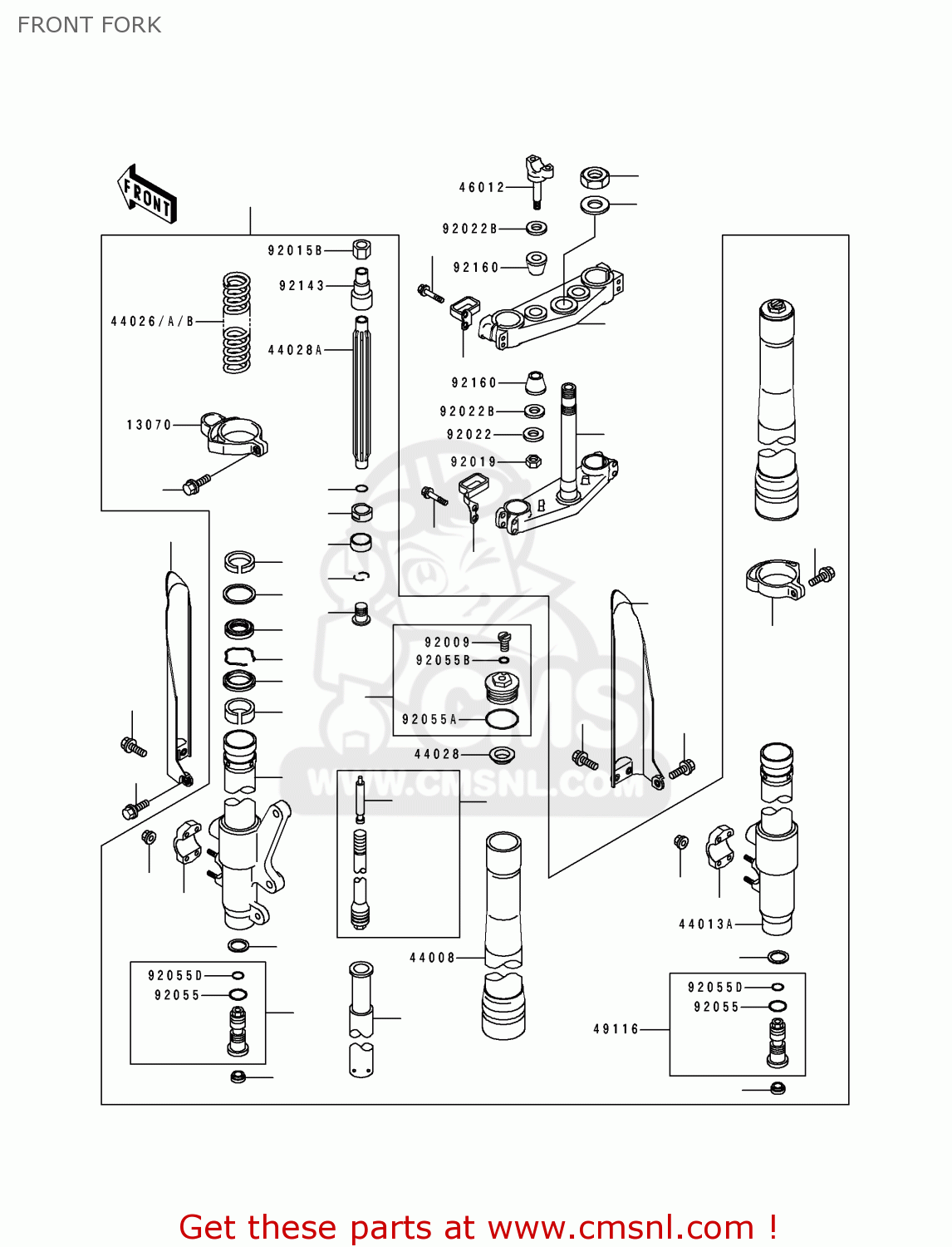 FRONT FORK KX250-K2 1995 USA CANADA