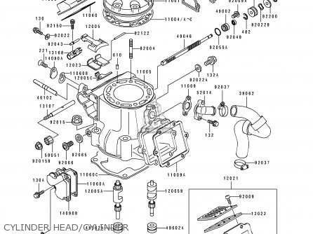 CYLINDER HEAD/CYLINDER - KX250-K2 1995 USA CANADA