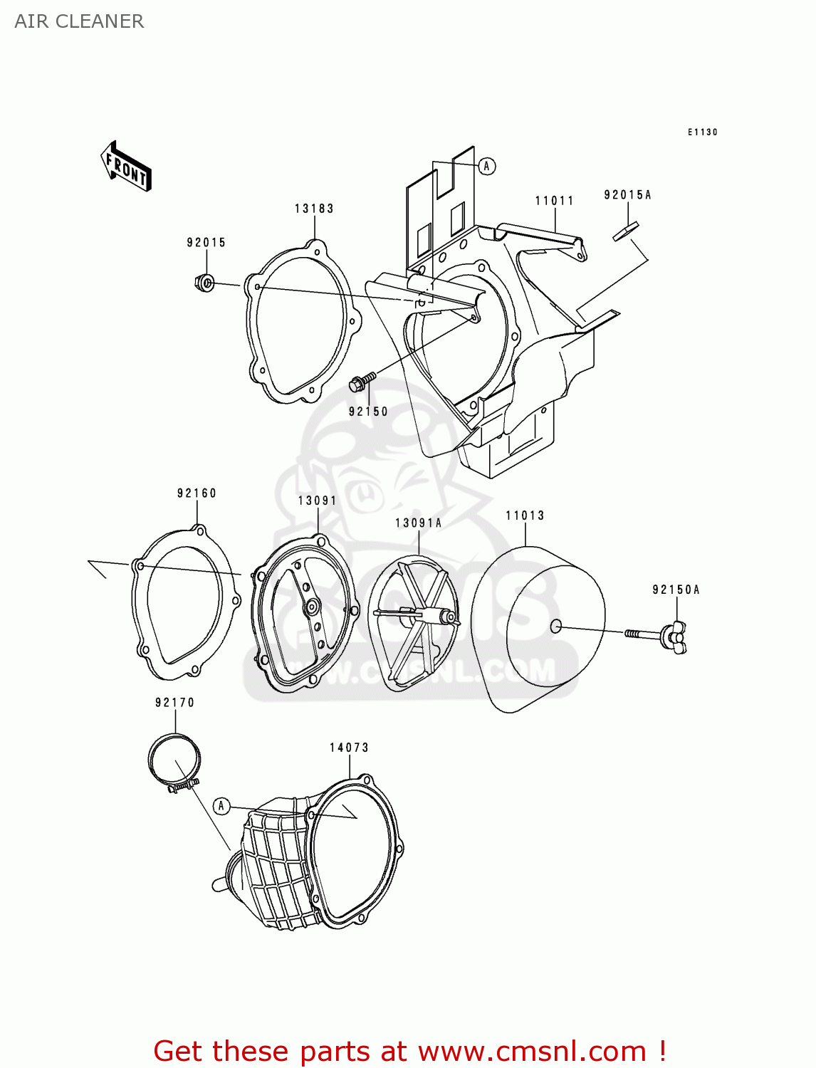 AIR CLEANER KX250-K3 1996 EUROPE FR AS