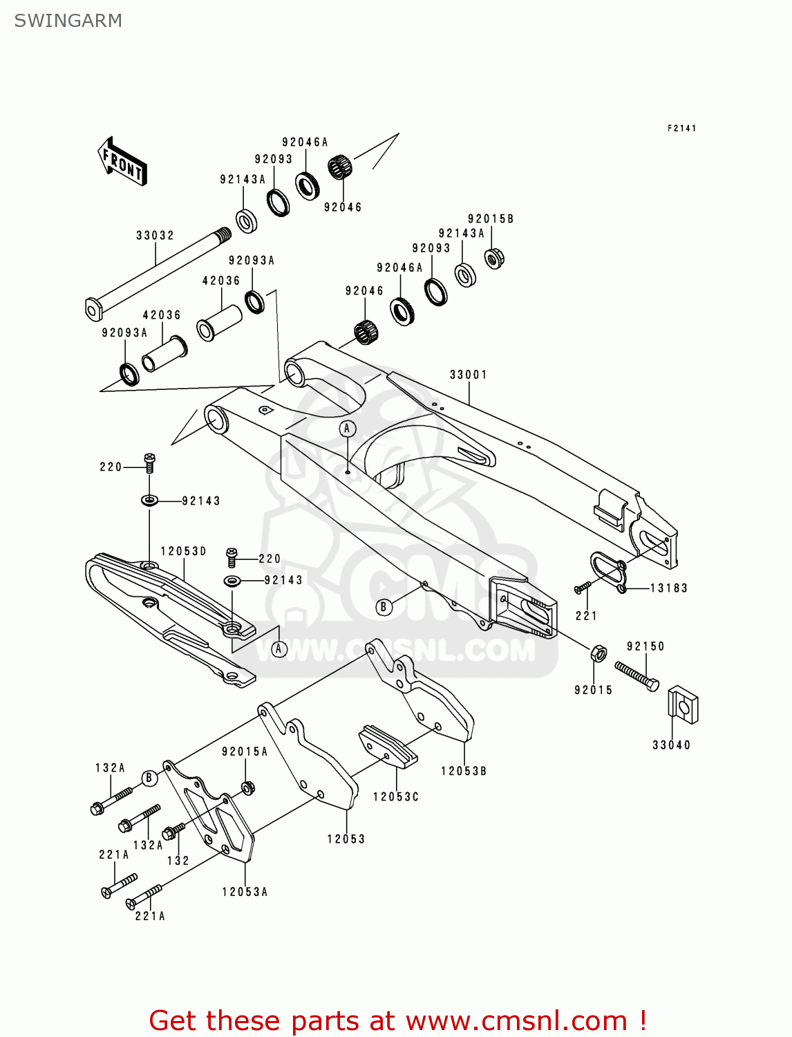 SWINGARM KX250-K3 1996 EUROPE FR AS