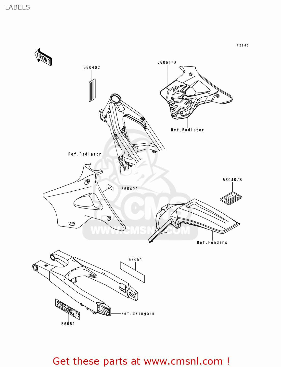 LABELS KX250-K3 1996 EUROPE FR AS
