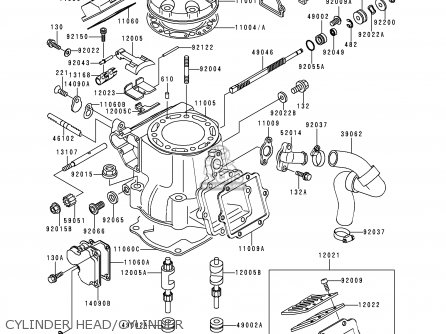 CYLINDER HEAD/CYLINDER - KX250-K3 1996 EUROPE FR AS
