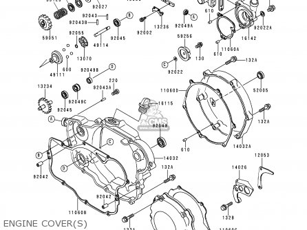 ENGINE COVER(S) - KX250-K3 1996 EUROPE FR AS