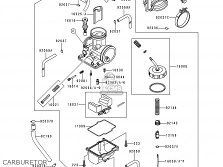 CARBURETOR - KX250-K3 1996 EUROPE FR AS