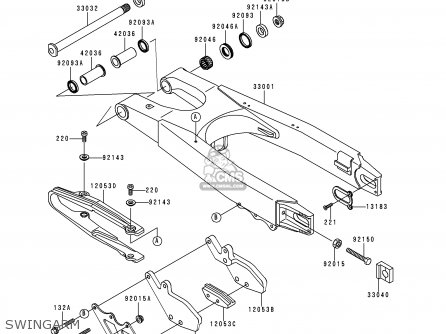 SWINGARM - KX250-K3 1996 EUROPE FR AS