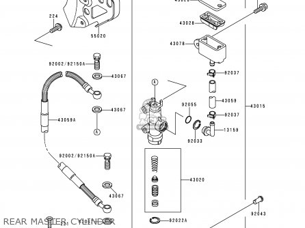REAR MASTER CYLINDER - KX250-K3 1996 EUROPE FR AS
