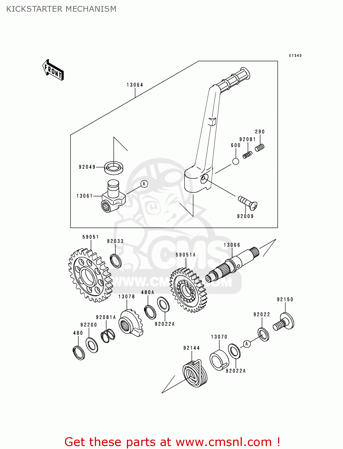 KICKSTARTER MECHANISM KX250-K3 1996 USA CANADA