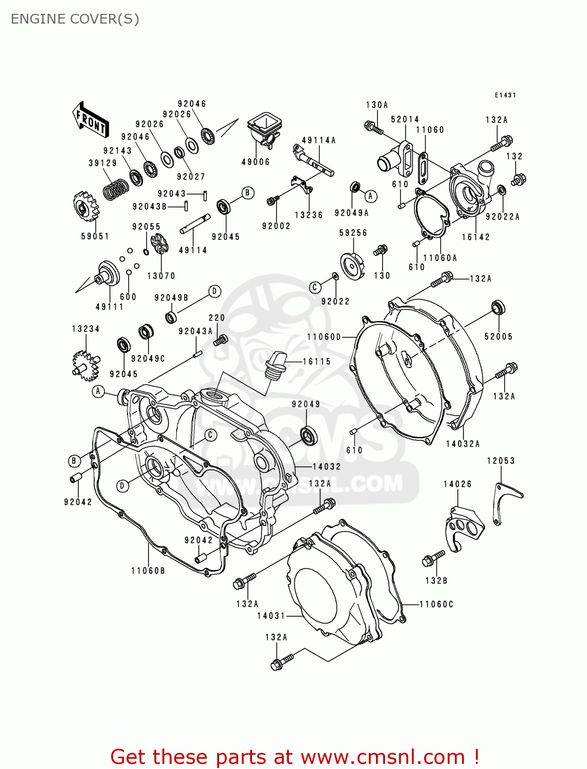 ENGINE COVER(S) KX250-K3 1996 USA CANADA