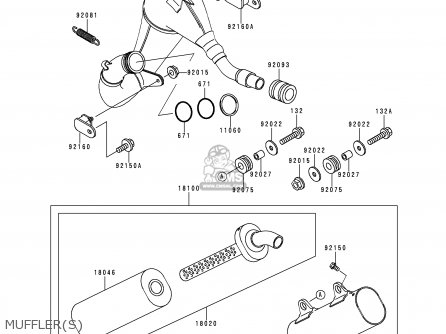 MUFFLER(S) - KX250-K3 1996 USA CANADA