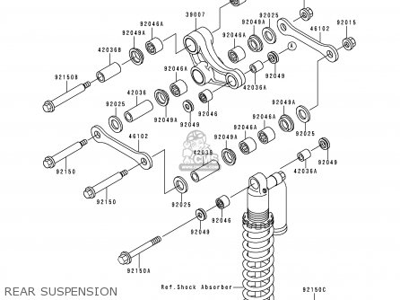 REAR SUSPENSION - KX250-K3 1996 USA CANADA