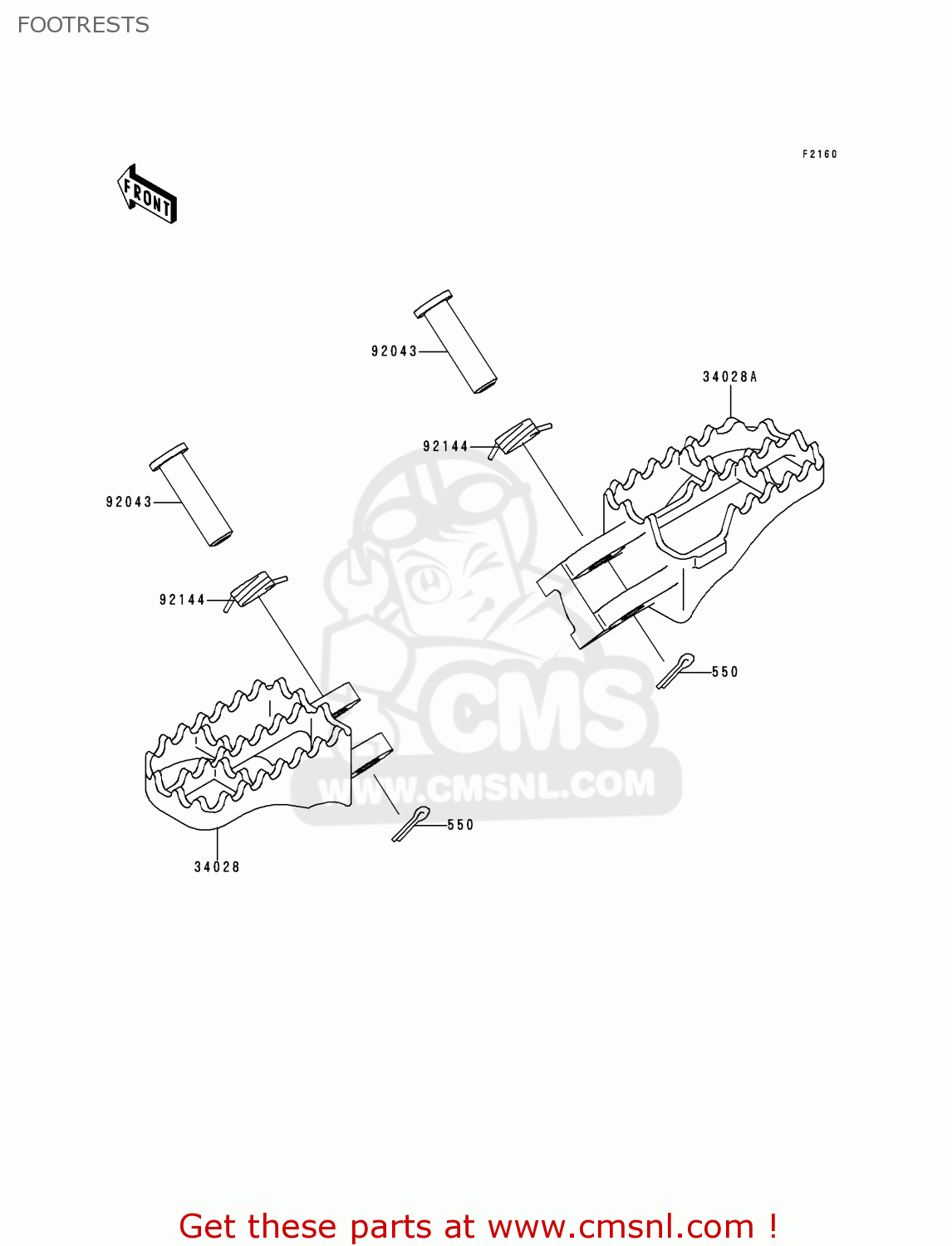 FOOTRESTS KX250-K4 1997 EUROPE FR AS