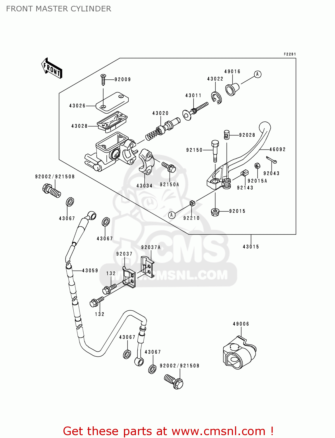FRONT MASTER CYLINDER KX250-K4 1997 EUROPE FR AS