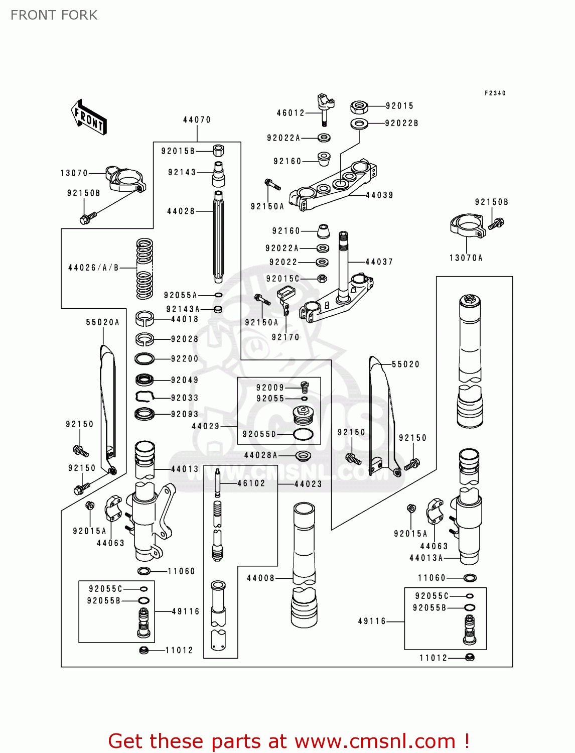 FRONT FORK KX250-K4 1997 EUROPE FR AS