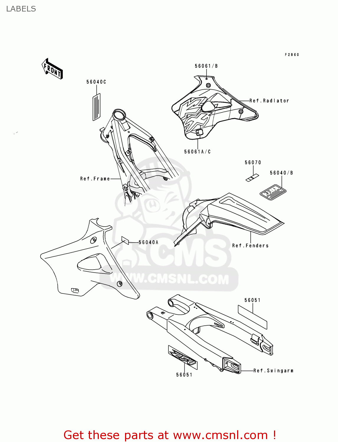 LABELS KX250-K4 1997 EUROPE FR AS